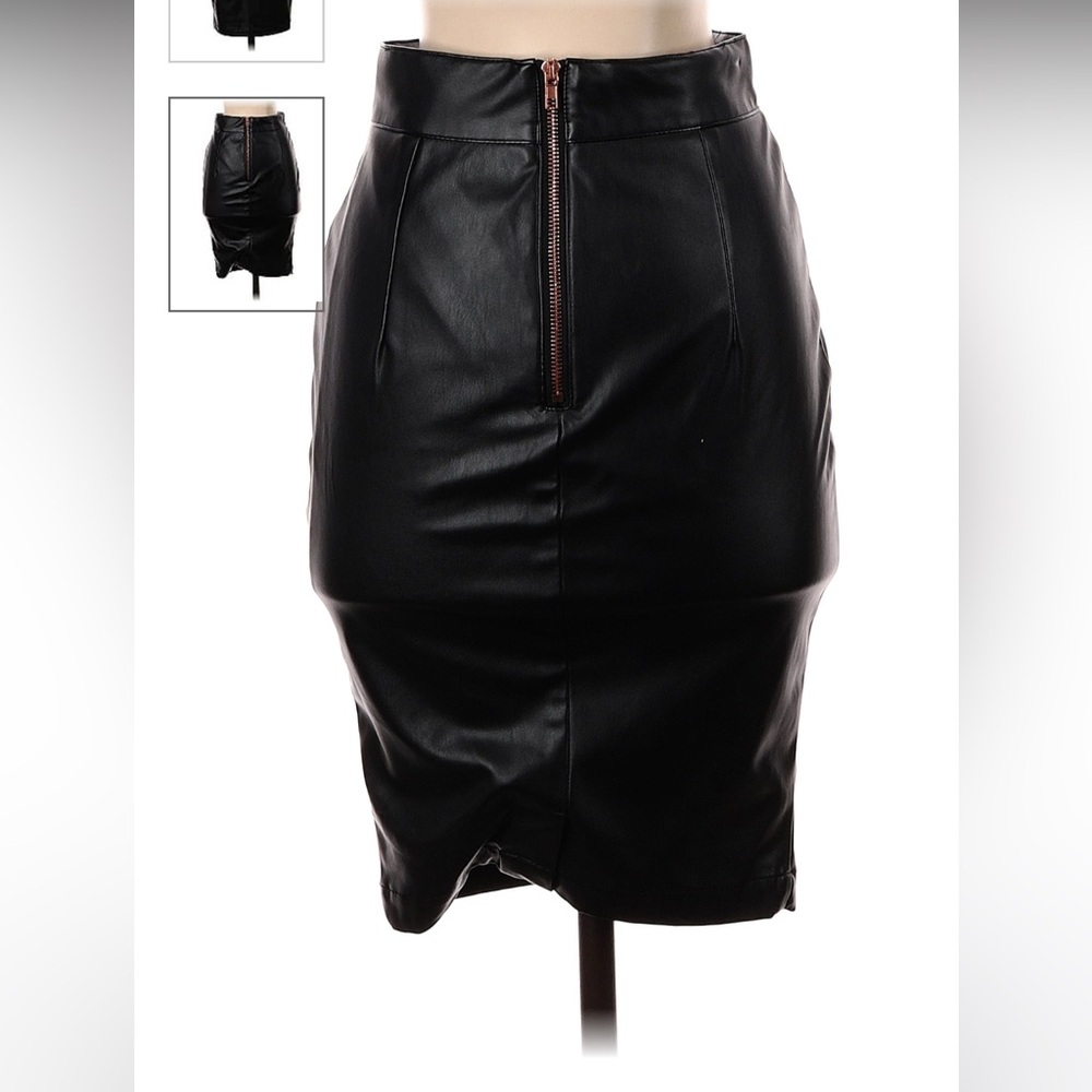 Naked Wardrobe Faux Leather Vegan Skirt